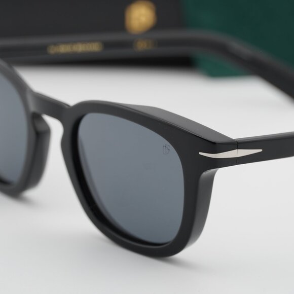 David Beckham DB 7030/S 0807 T4 Square Sunglasses - Black/Silver Mirror - Picture 2 of 9